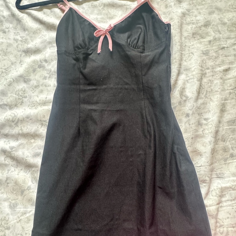 Motel Rocks Black Dress with Pink Accents